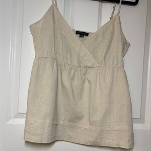 NWOT Saks Fifth Avenue Cream Linen/Cotton Blend Tank sz Large